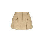 Shona Joy Sabato Low Rise Utility Micro Mini Skirt Tan22951 nobg