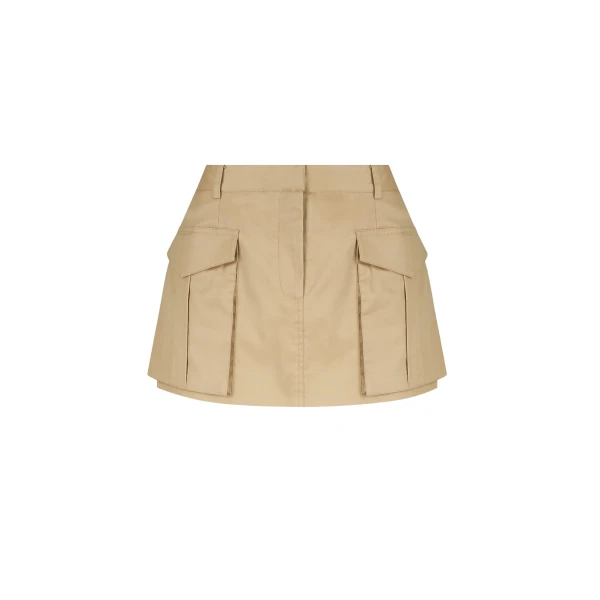 Shona Joy Sabato Low Rise Utility Micro Mini Skirt Tan22951 nobg