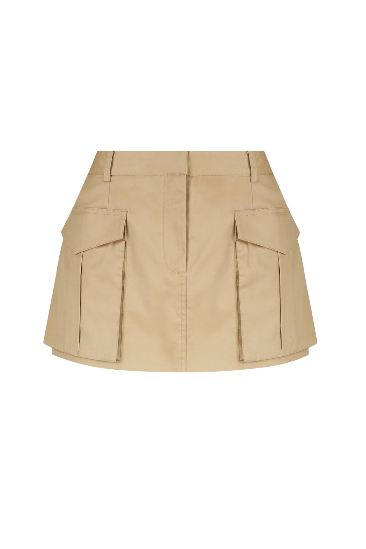 Shona Joy Sabato Low Rise Utility Micro Mini Skirt Tan22951 nobg