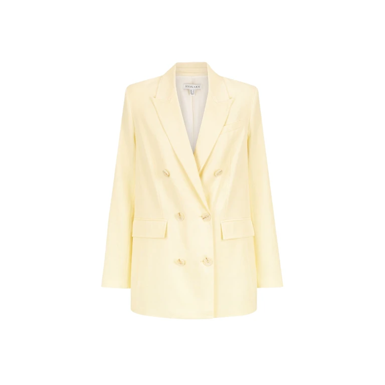 Shona Joy Sara Peak Lapel Blazer Lemon90128 nobg