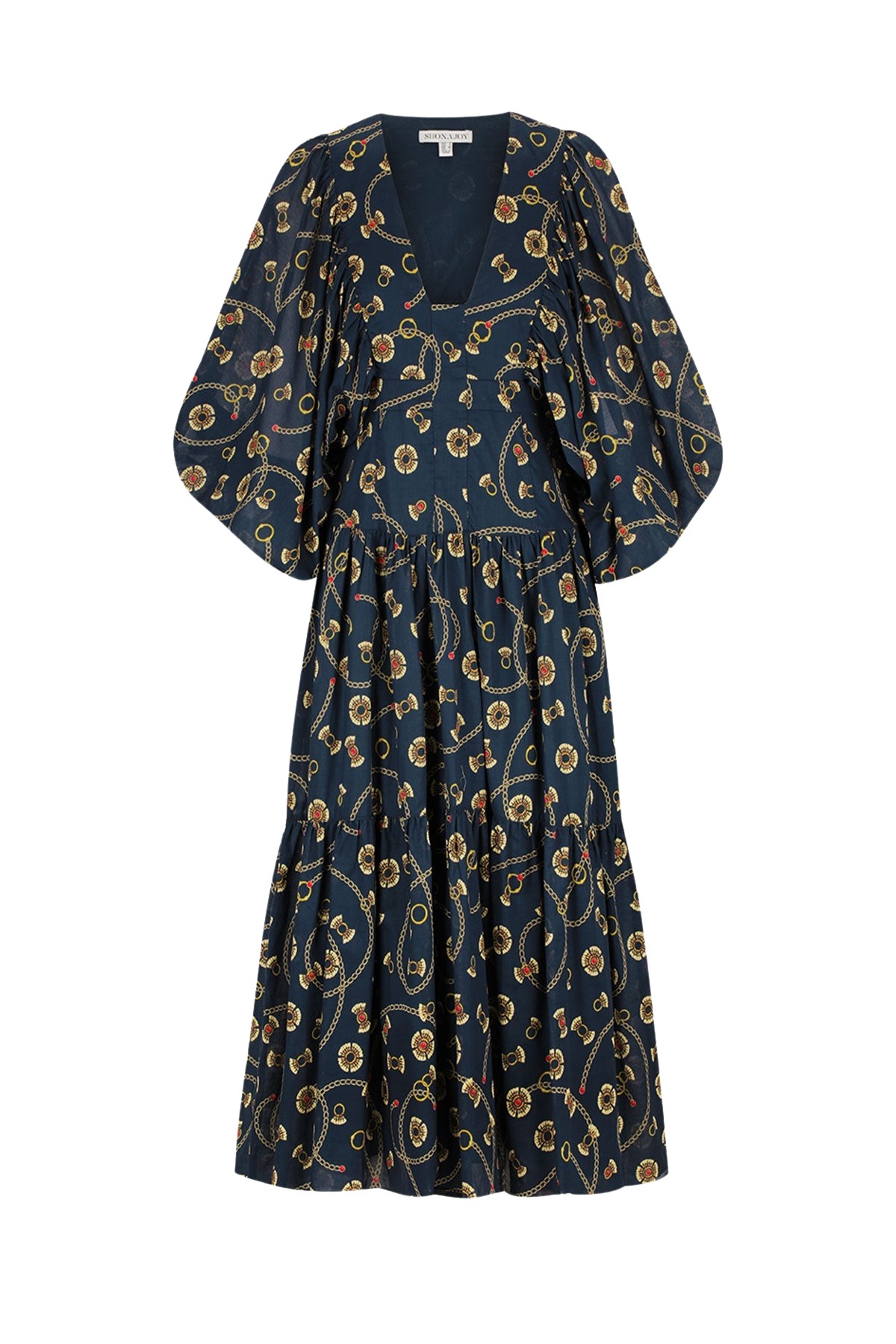 Shona Joy Vacance Plunged Tiered Midi Dress