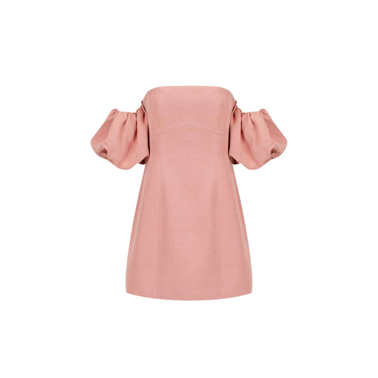 Shona Joy Vento Puff Sleeve Contour Mini Dress Rose Dawn93783 nobg