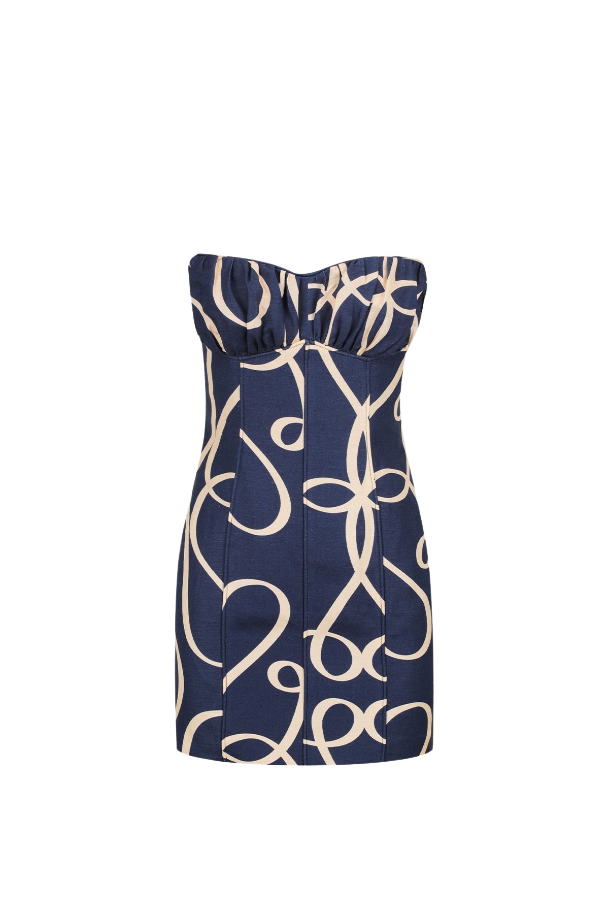 Shona Joy Vivaro Linen Strapless Panelled Mini Dress