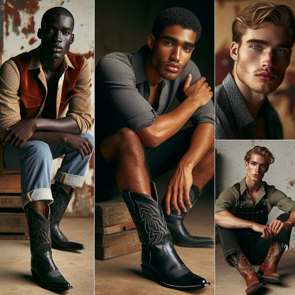 how to wear black cowboy boots men