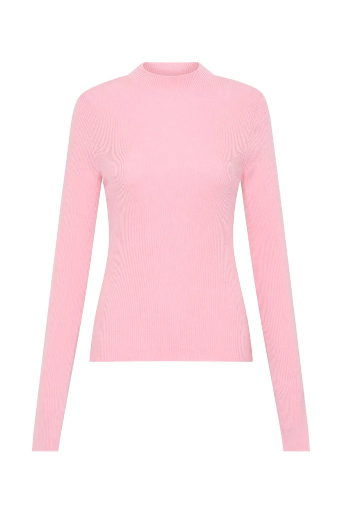 Aje-Carolina-Rib-Knit-Top Aje Pink Tops
