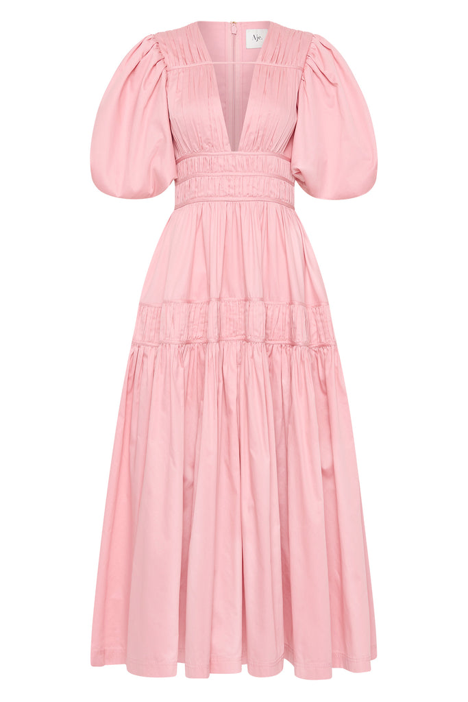 Aje Fallingwater Ruched Midi Dress