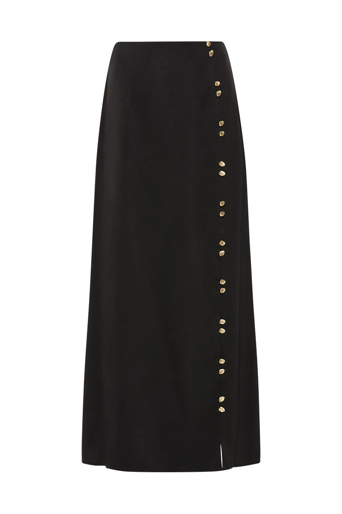 Aje-Riddle-Button-Down-Midi-Skirt Aje Black Skirts