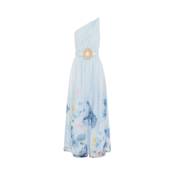 Leo Lin Adriana One Shoulder Maxi Dress Tranquility Print28661 nobg
