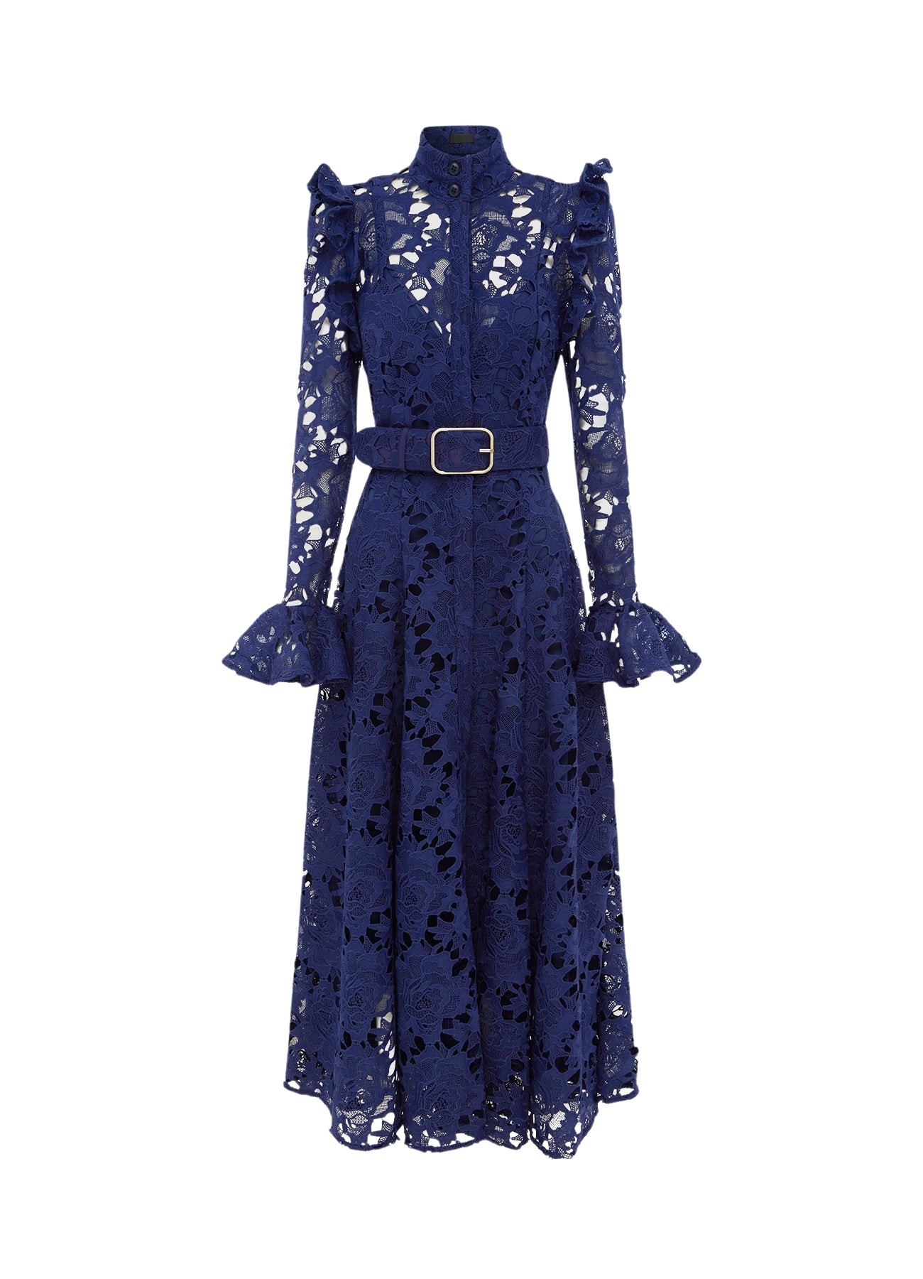 Leo Lin Aliyah Lace Butterfly Sleeve Midi Dress – Oxford Blue