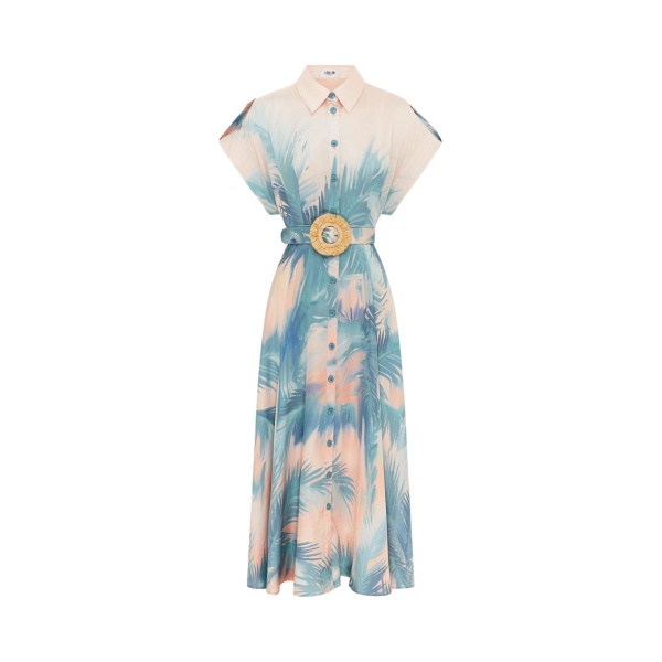 Leo Lin Anita Pocket Shirt Midi Dress Dreamscape Print72976 nobg