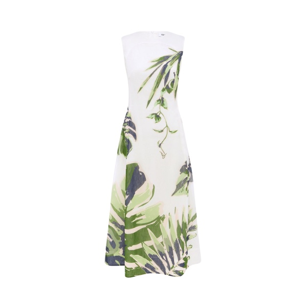 Leo Lin Cleo Sleeveless Midi Dress Botanica Print64370 nobg