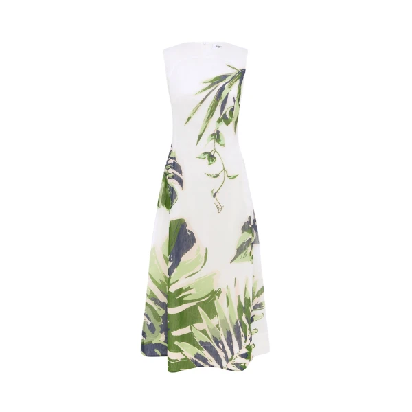 Leo Lin Cleo Sleeveless Midi Dress Botanica Print64370 nobg