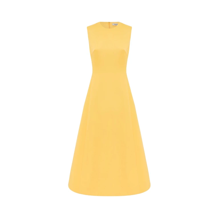 Leo Lin Cleo Sleeveless Midi Dress Canary75746 nobg