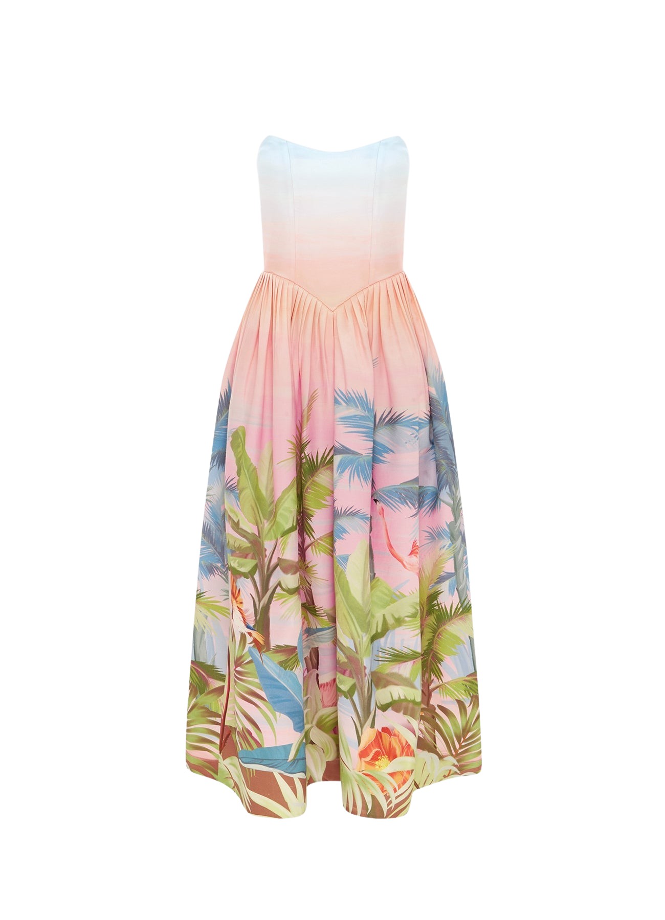 Leo Lin Melanie Bustier Midi Dress – Dreamscape Print