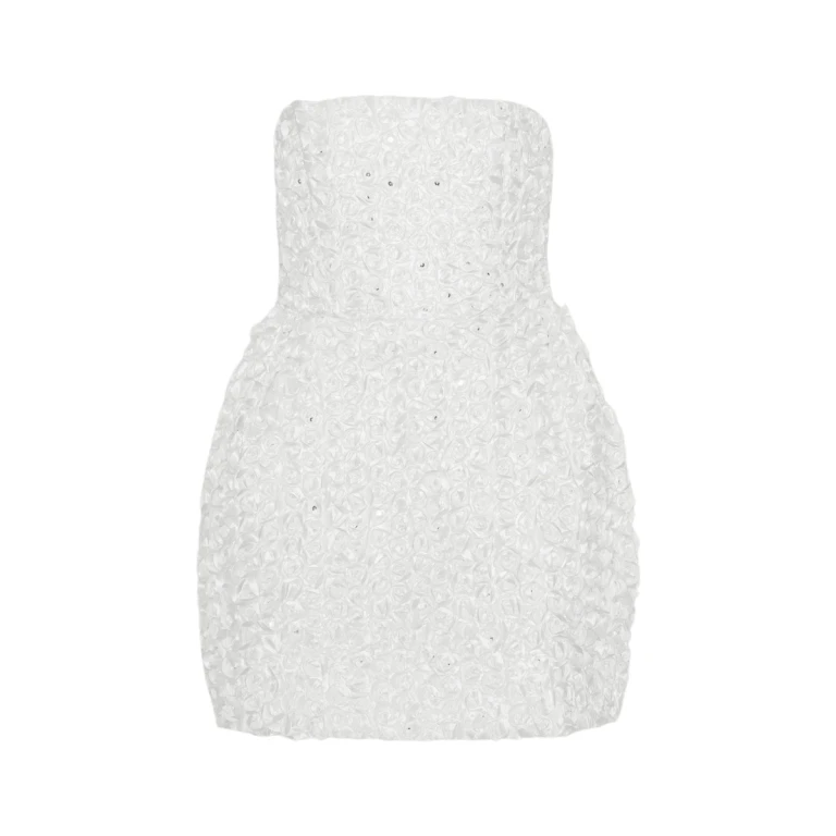 Rotate Birger Christensen 3D Flower Mini Dress White17763 nobg