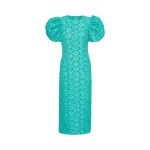 Rotate Birger Christensen 3D Jacquard Midi Dress Turquoise44842 nobg