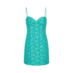 Rotate Birger Christensen 3D Jacquard Mini Dress Turquoise27941 nobg