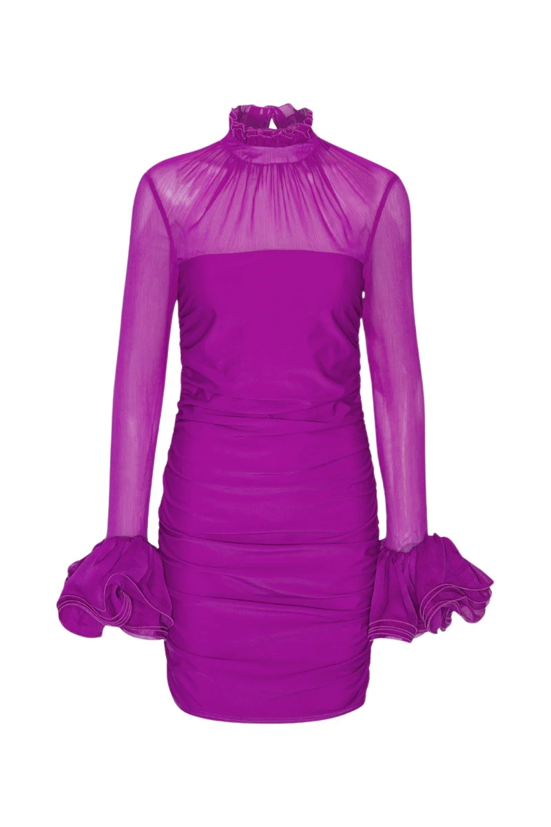 Rotate Birger Christensen Chiffon Mini Ruffle Dress Purple51954 nobg Rotate Birger Christensen Chiffon Mini Ruffle Dress Purple51954 nobg