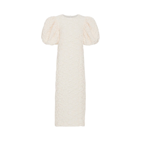 Rotate Birger Christensen Jacquard Midi Puffy Dress Egret23827 nobg