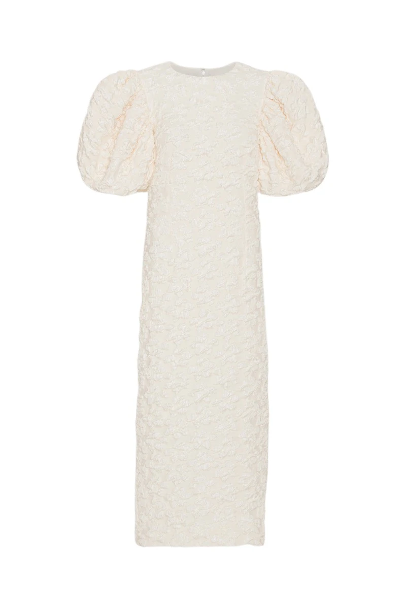 Rotate Birger Christensen Jacquard Midi Puffy Dress Egret23827 nobg Rotate Birger Christensen Jacquard Midi Puffy Dress Egret23827 nobg