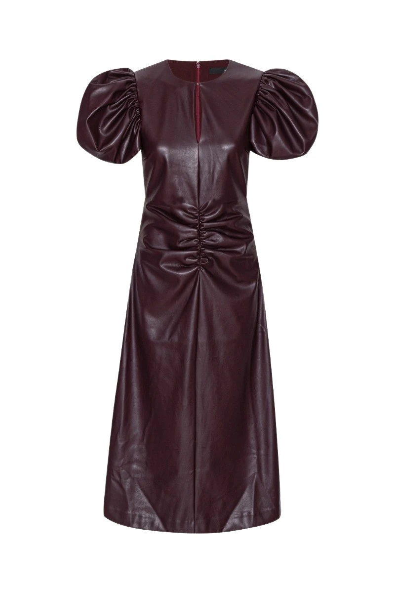 Rotate Birger Christensen Puff Sleeve Midi Dress Bordeaux63225 nobg Rotate Birger Christensen Puff Sleeve Midi Dress Bordeaux63225 nobg