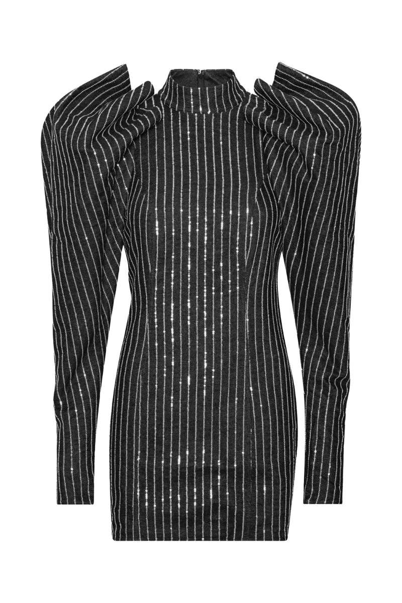 Rotate Birger Christensen Sequin Twill Mini Dress Black Fazz65679 nobg Rotate Birger Christensen Sequin Twill Mini Dress Black Fazz65679 nobg