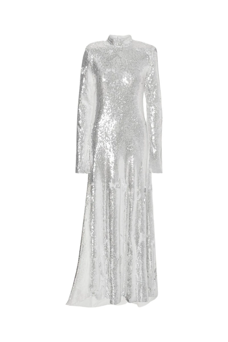 Rotate Birger Christensen Sequins Maxi Dress Silver28175 nobg Rotate Birger Christensen Sequins Maxi Dress Silver28175 nobg