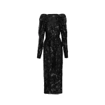 Rotate Birger Christensen Sequins Midi Wrap Dress Black88268 nobg
