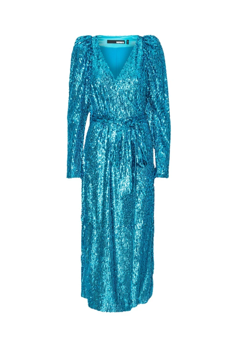 Rotate Birger Christensen Sequins Midi Wrap Dress Blue56683 nobg Rotate Birger Christensen Sequins Midi Wrap Dress Blue56683 nobg