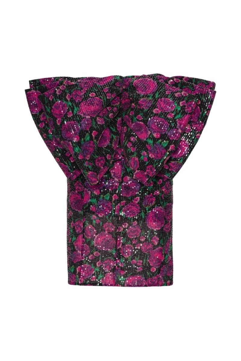 Rotate Birger Christensen Sequins Mini Bow Dress Pink Print19748 nobg Rotate Birger Christensen Sequins Mini Bow Dress Pink Print19748 nobg