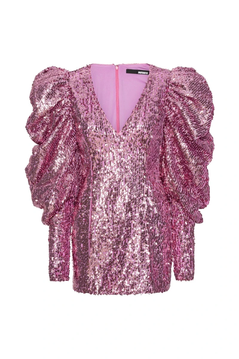 Rotate Birger Christensen Sequins Mini Ls Dress Pink85065 nobg Rotate Birger Christensen Sequins Mini Ls Dress Pink85065 nobg