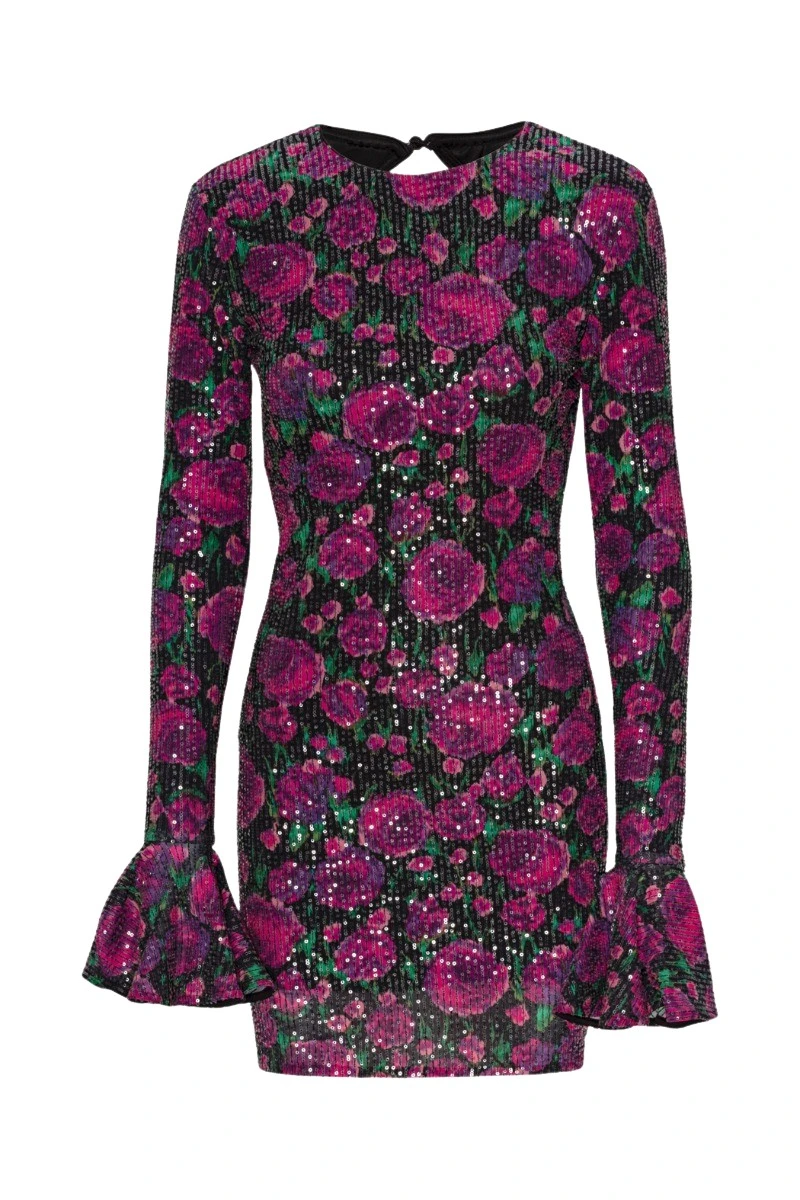 Rotate Birger Christensen Sequins Open Back Dress Pink Print64431 nobg Rotate Birger Christensen Sequins Open Back Dress Pink Print64431 nobg