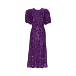 Rotate Birger Christensen Sequins Puff Sleeve Dress Purple45963 nobg