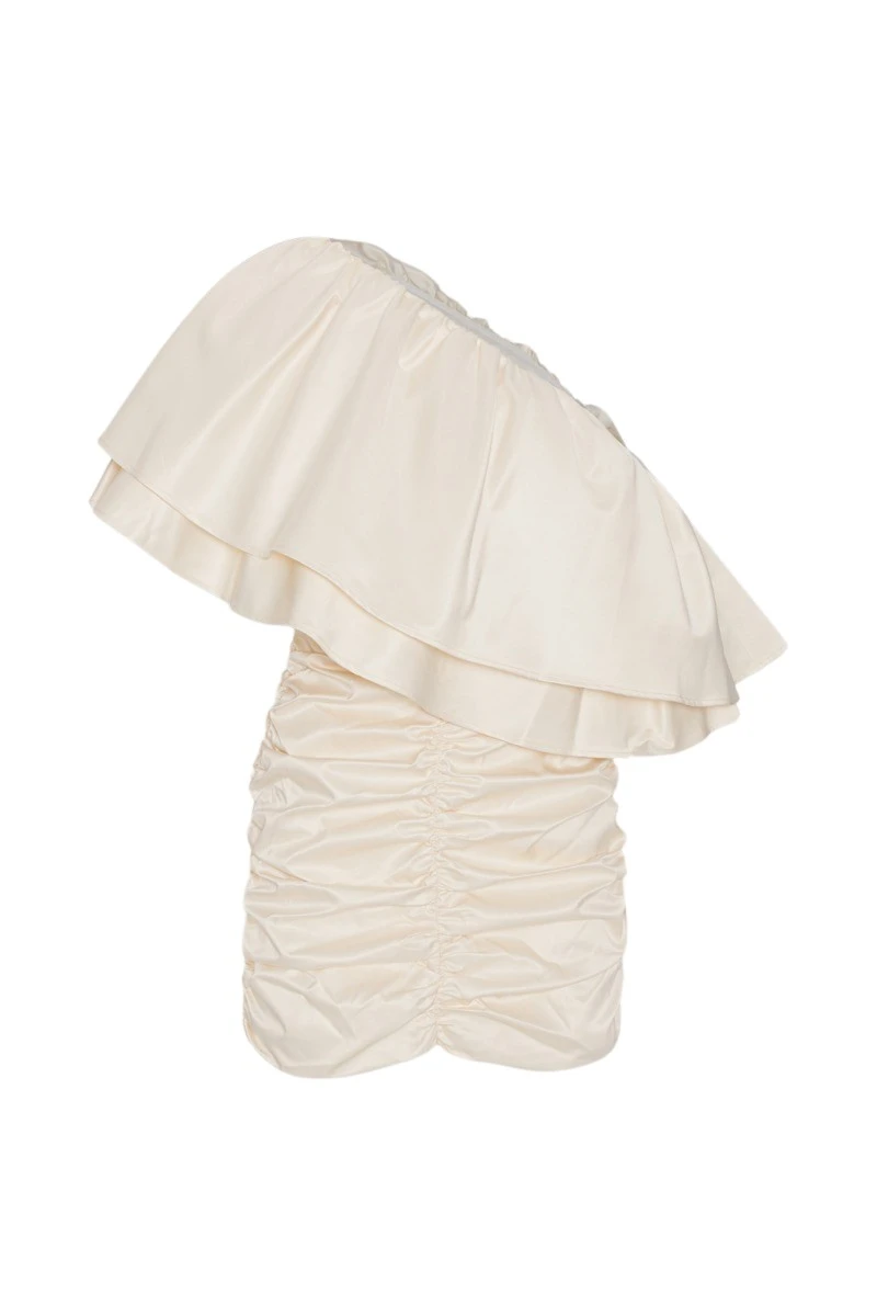 Rotate Birger Christensen Soft Twill Ruched Dress Egret34997 nobg Rotate Birger Christensen Soft Twill Ruched Dress Egret34997 nobg