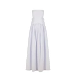 Shona Joy Amada Lace Up Strapless Maxi Dress Ice Blue19473 nobg