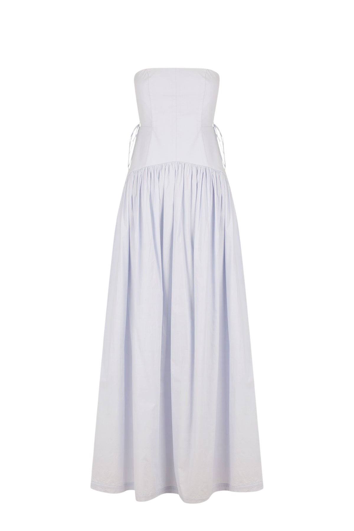 Shona Joy Amada Lace Up Strapless Maxi Dress – Ice Blue
