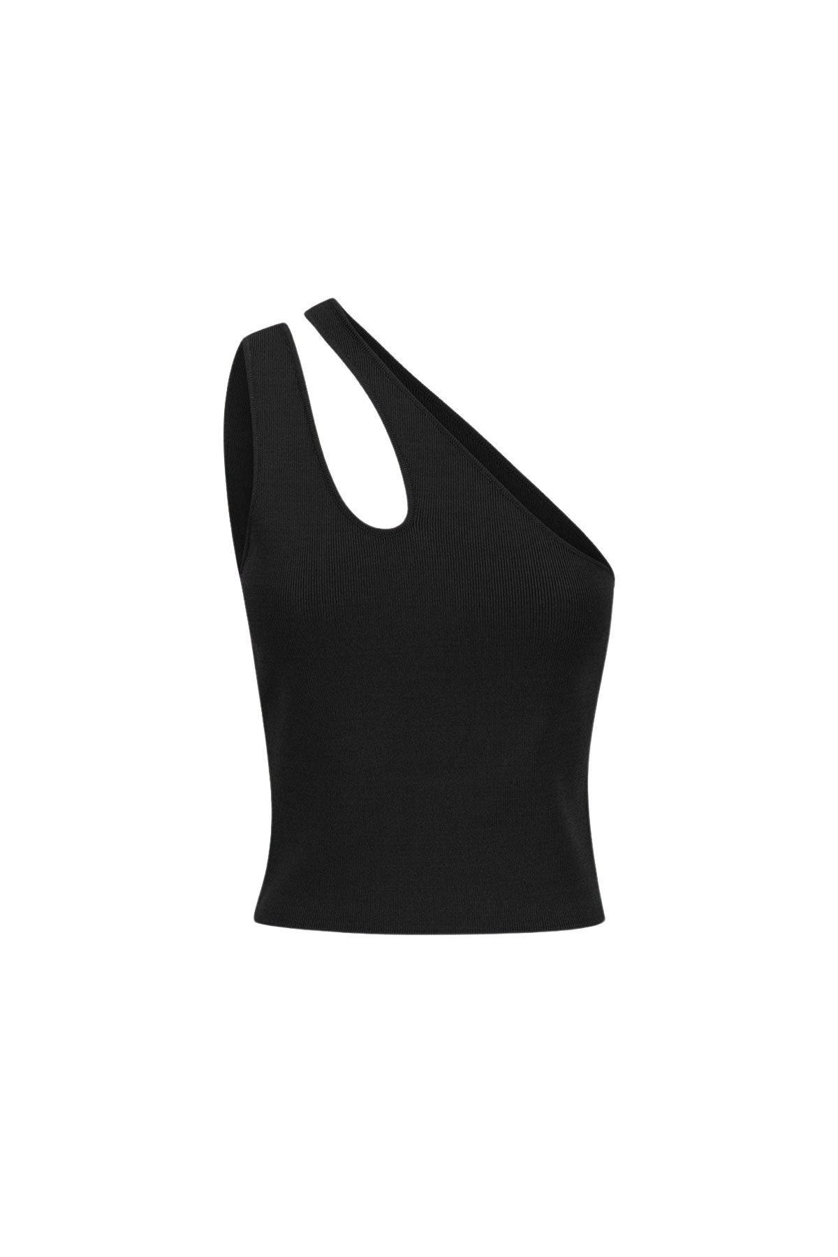 Shona Joy Basic One Shoulder Open Back Top – Black