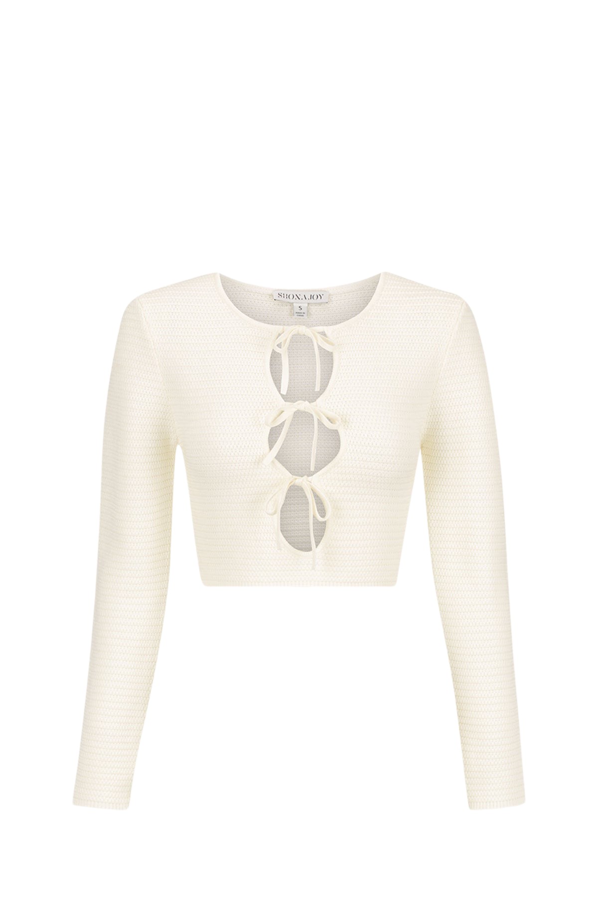 Shona Joy Eve Long Sleeve Keyhole Top – Coconut