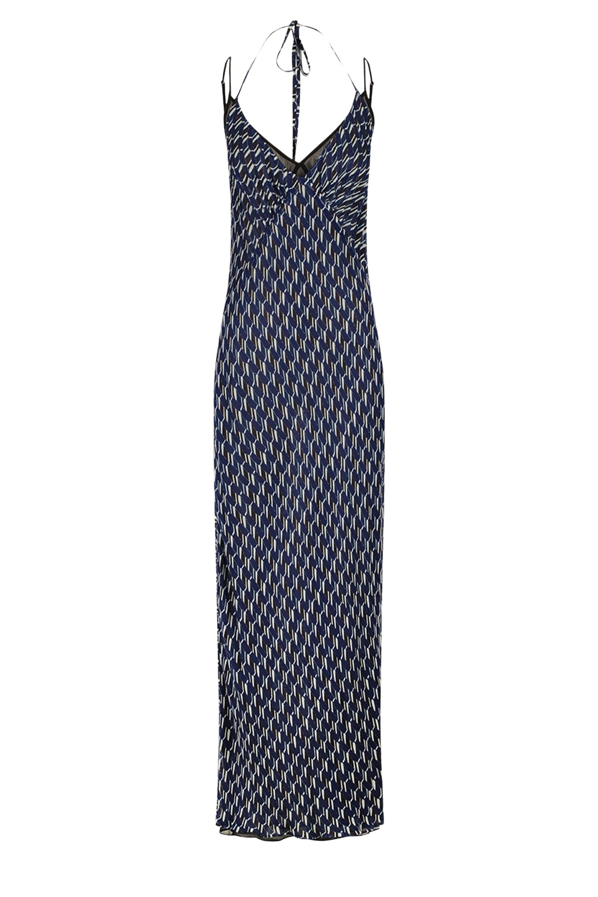 Shona Joy Renata Layered Halter Plunged Slip Maxi Dress