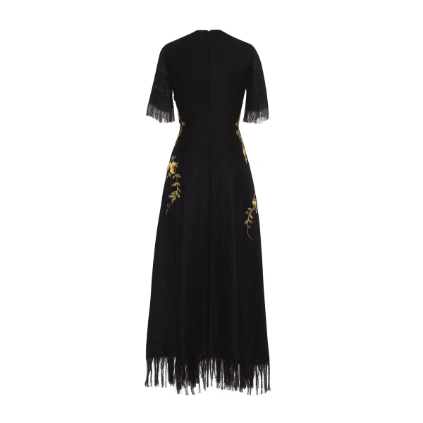 Eloise Dress With Sleeve In Lino Weave - Image 6