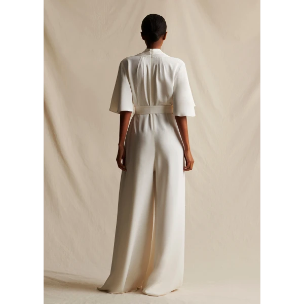 Nansi Jumpsuit With Sleeve In Silk Crepe - Image 5