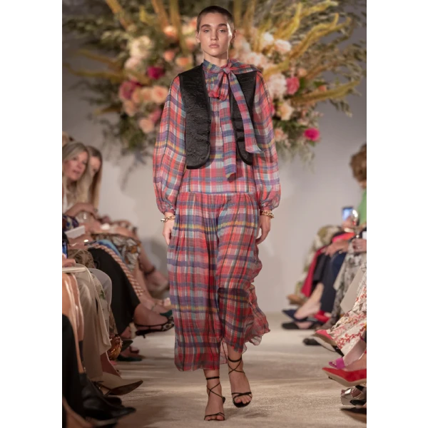 Sigrid Dress In Madras Chiffon - Image 5