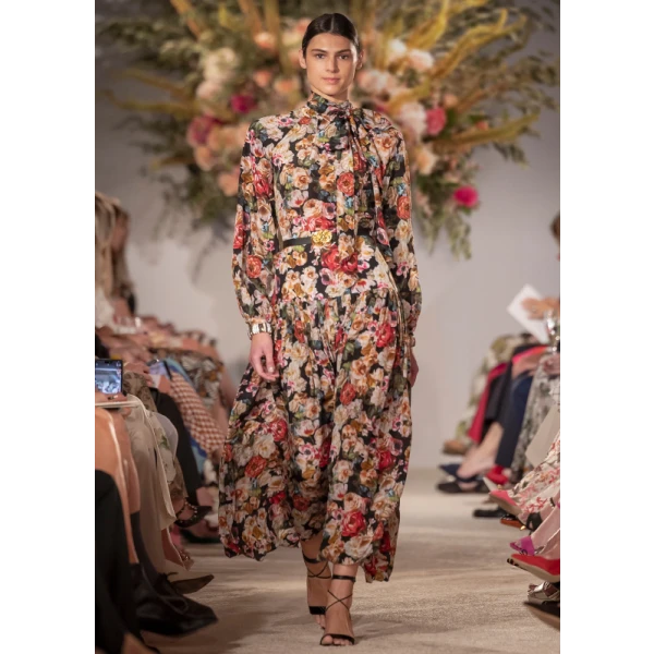 Sigrid Dress In Printed Crepe De Chine - Image 5