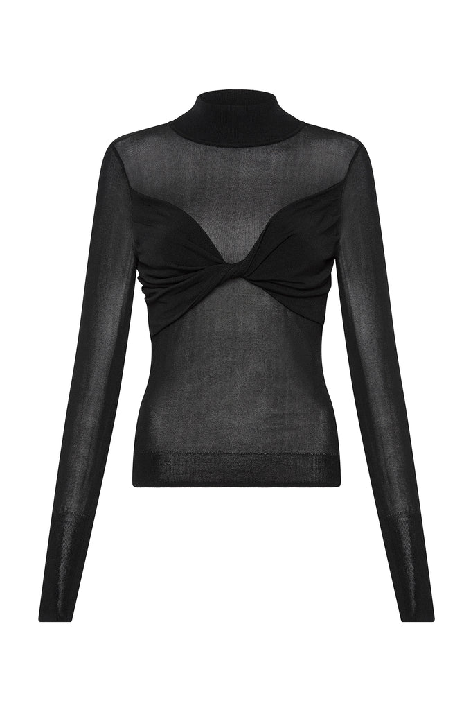 Aje Alchemy Twist Crop Knit Top