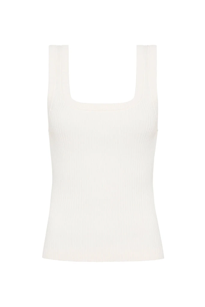 Aje-Bronte-Scoop-Neck-Rib-Tank Aje Black Tops