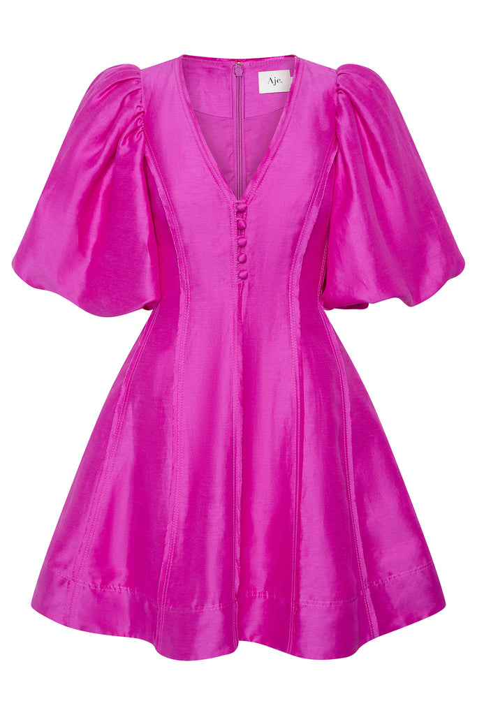 Aje Dusk Puff Sleeve Mini Dress