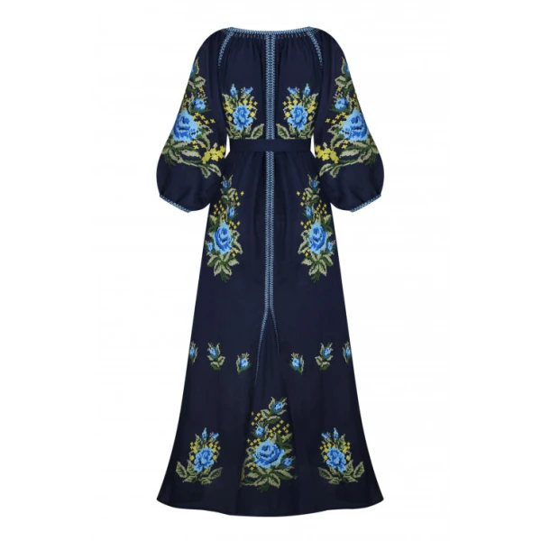 Evelyn Blue Maxi Dress - Image 8
