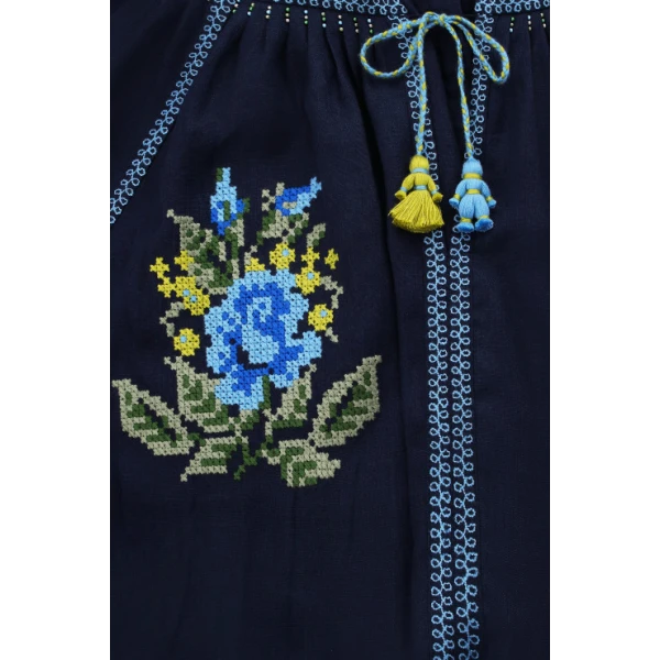 Evelyn Blue Maxi Dress - Image 9