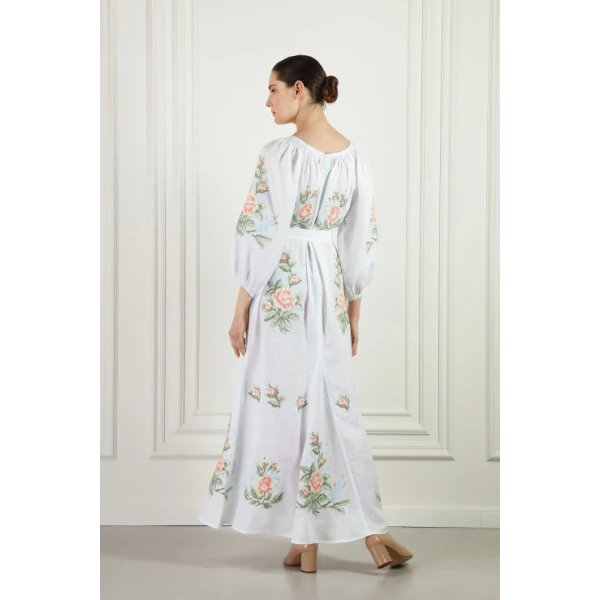 white linen dress