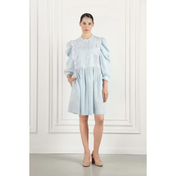 white linen dress